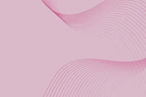 Vector illustration of Pink Background With Wavy Lines