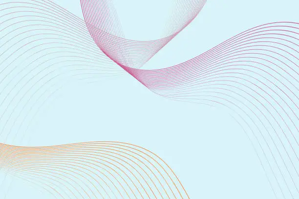 Vector illustration of Blue and Pink Wavy Lines Background