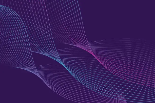 Vector illustration of Purple and blue background with lines