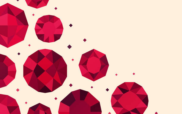 Ruby Gem Gemstones Abstract Shapes Background Ruby gemstones and precious gems abstract 3D geometric shapes background. jewelry stock illustrations