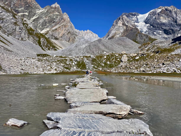 オートアルプスの宝石:フランスのヴァノワーズ国立公園の氷河湖 - european alps europe high up lake ストックフォトと画像