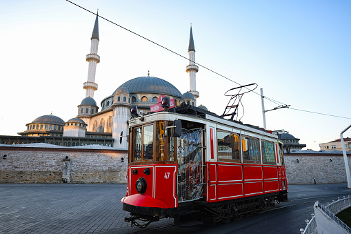 The nostalgic tram in Taksim Square