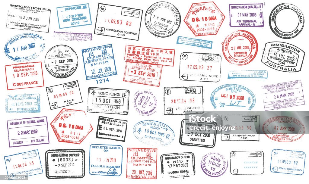 Passport stamps vector illustration Passport Stamp stock vector Passport stamps vector illustration Passport Stamp stock vector