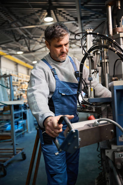 istock PVC windows manufacturing at industrial factory 2048610242