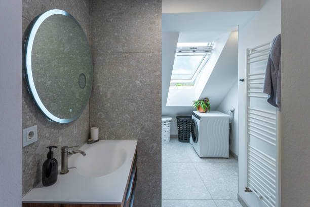 istock Sleek Modern Apartment Bathroom Interior 2048613958