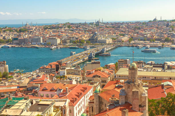 istock Galata Tower aerial view on Istanbul in Turkey 2048624450