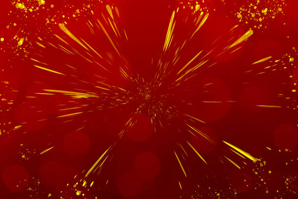 Yellow color explosion on black background.  Vertical composition with copy space.
