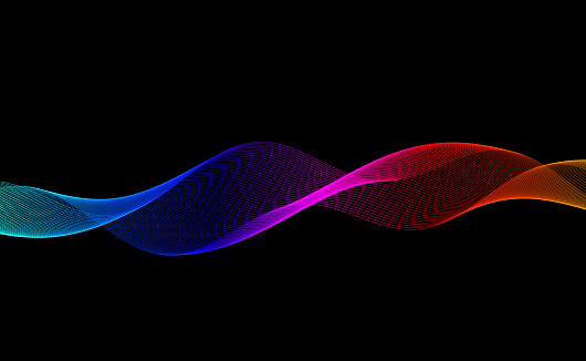 Vibrant colored wavy lines creating a dynamic flow against a dark background, representing movement and energy.