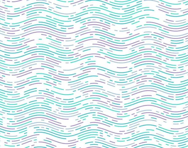 Vector illustration of Colorful wavy stripes pattern on a white background.