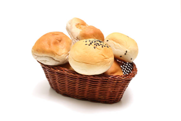 Various kind of buns in a isolated on a white background.