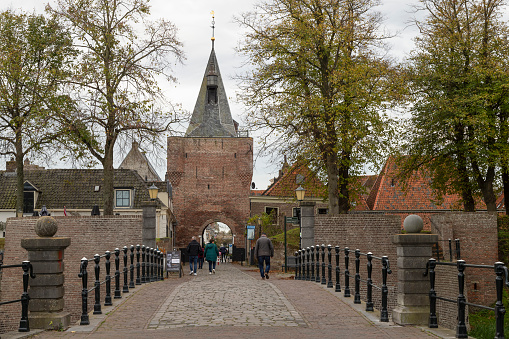 Elburg, Netherlands, September 8, 2022; City gate in the old picturesque town of Elburg in the Netherlands.
