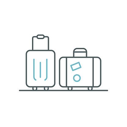 Luggage Duocolor Line Icon Design with Editable Stroke. Suitable for Infographics, Web Pages, Mobile Apps, UI, UX, and GUI design.