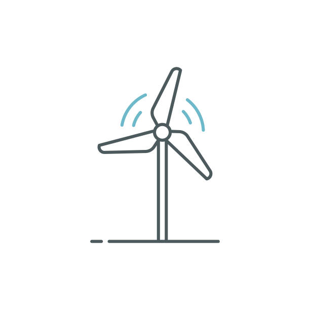 wind power duocolor line icon design with editable stroke. suitable for infographics, web pages, mobile apps, ui, ux, and gui design. - rüzgar türbini stock illustrations