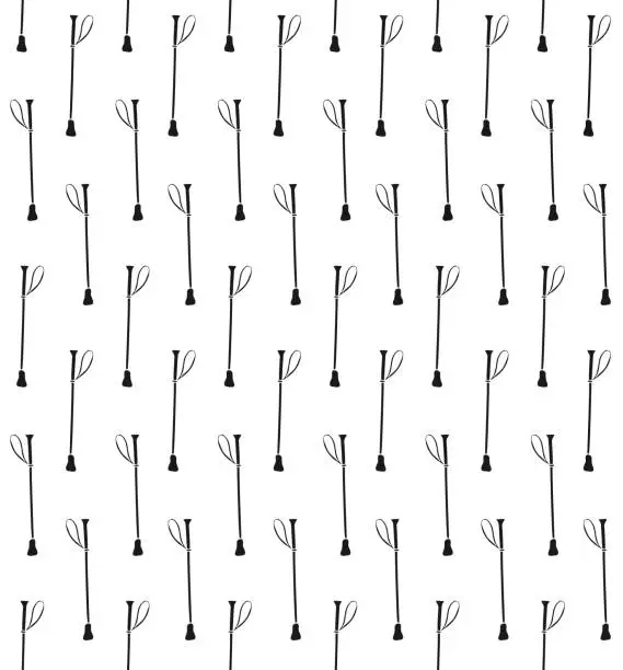 Vector illustration of Vector seamless pattern of hand drawn doodle sketch horse stick