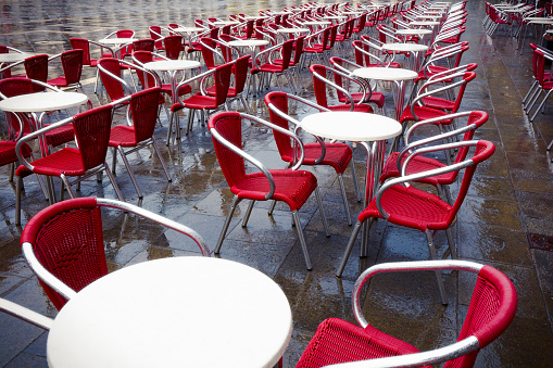 Chairs and seating in St. Mark's Square, Venice