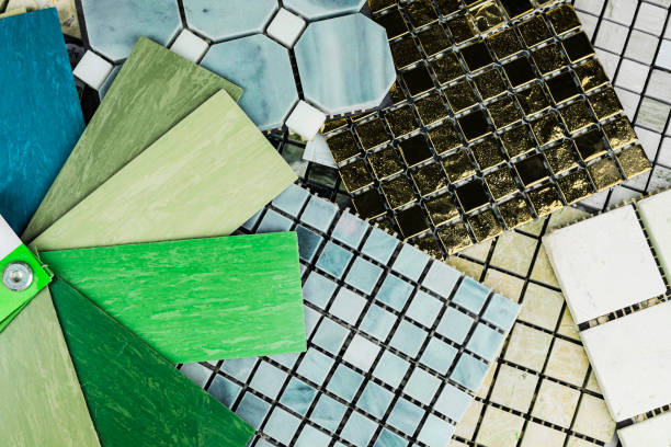 istock Colored samples of ceramic tiles for kitchen or bathroom interior material design of house, floor 2048866005