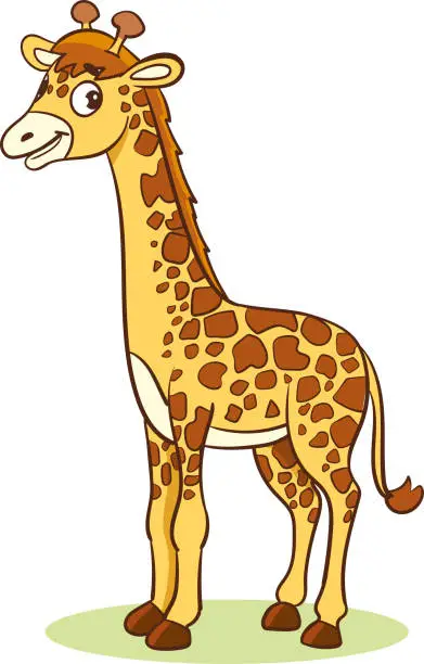 Vector illustration of Vector illustration of Giraffe Cartoon Mascot Character on White Background