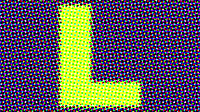 Letter L half tone blinking pattern