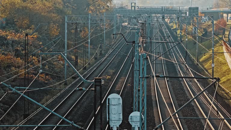 Railway Main Line Parallel Tracks for Freight Cargo Passenger and Commuter Suburban Train