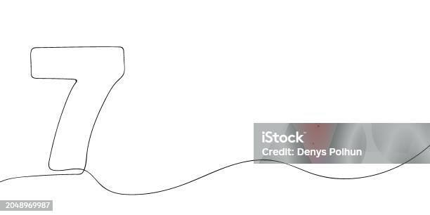 Line Through Seven Seven One Line Stock Illustration - Download Image Now - Computer ...