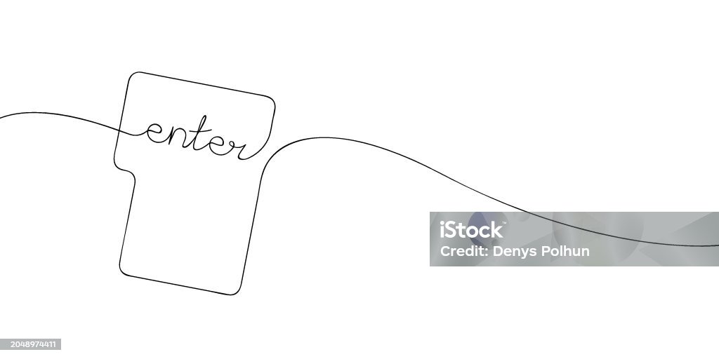 Enter Button One Line Stock Illustration - Download Image Now ...