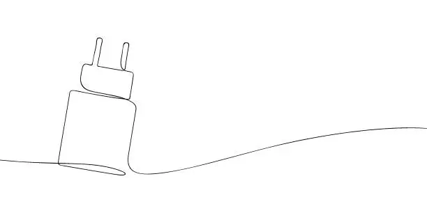 Vector illustration of charger one line