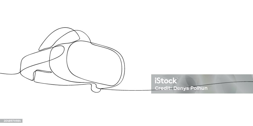 Virtual Reality Line Drawing Virtual Reality Headset One Line Stock Illustration - Download Image ...