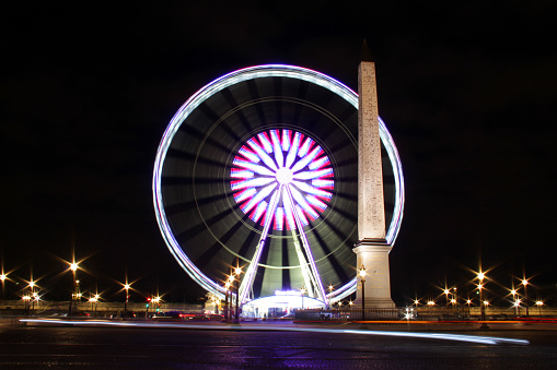 Ferris wheel at night in Bangkok, Thailand