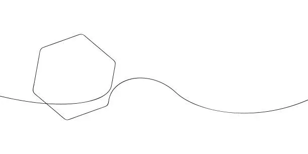 Vector illustration of hexagon one line