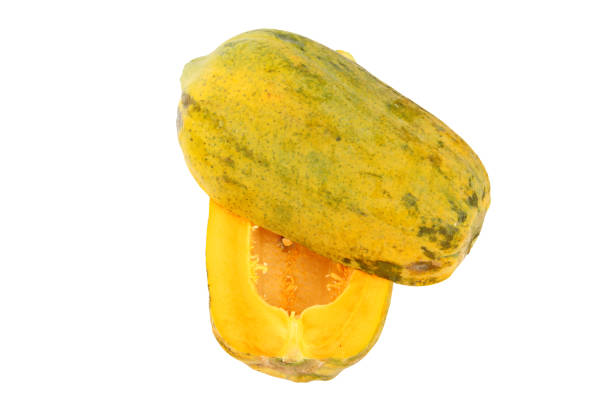 istock Fresh papaya fruits summer on White background. 2049021290