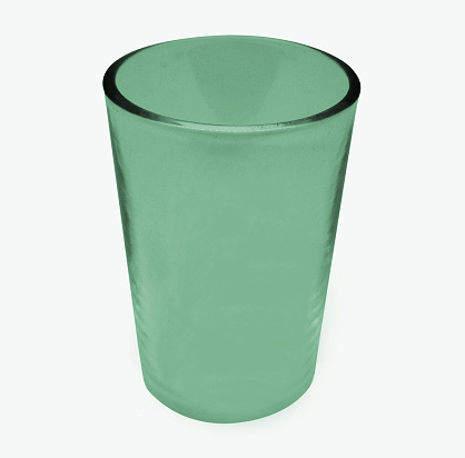 Green cup on white background