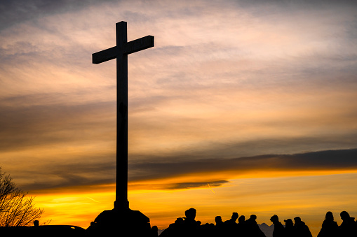 Cross on the belvedere of the Church of Santa Maria del Monte dei Capuccini in Turin