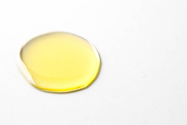 istock Liquid smear swatch on isolated white background. Natural cosmetic product sample 2049128650