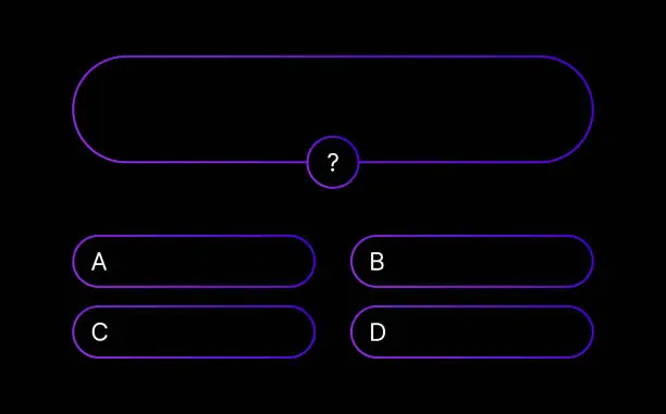 Vector illustration of Quiz questions game template.