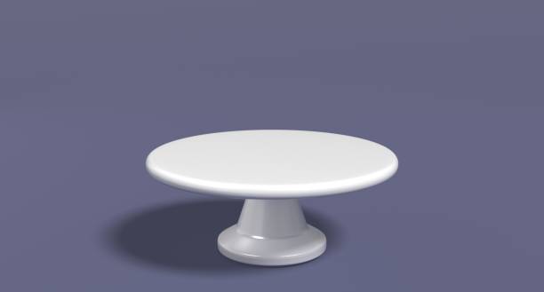 istock Porcelain cake stand. Modern cake stand. Empty cake stand. Dessert display podium. 3D render illustration 2049171507