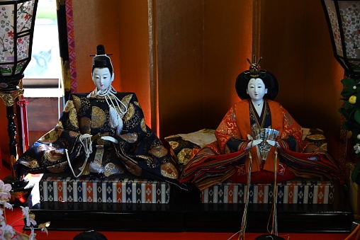Hina-ninngyo is a special doll wearing a traditional japanese costume for doll's festival.