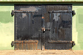 Heavy metal door at Battery Spencer