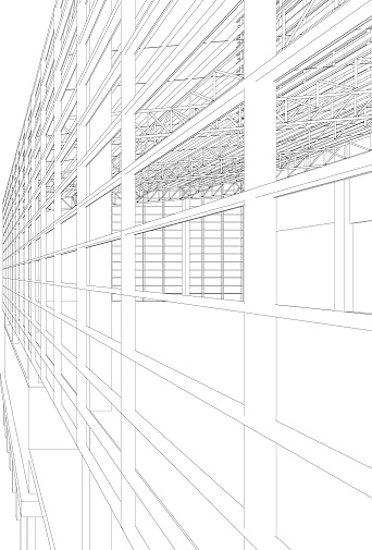 3D illustration of building structure