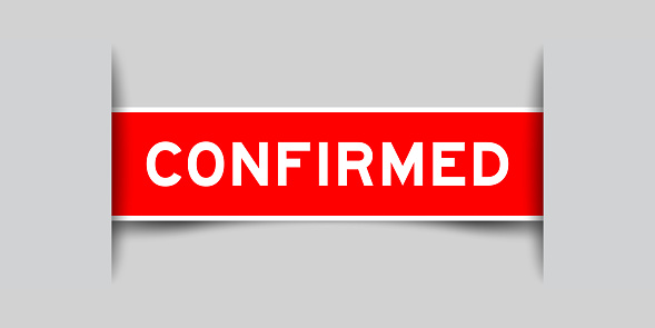 Confirmas Sticker Red Color Square Label Sticker With Word Confirmed That Inserted In ...