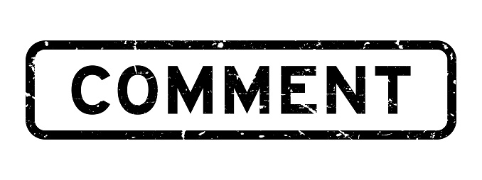 With Comment Stamp Grunge Black Comment Word Square Rubber Seal Stamp On White Background ...