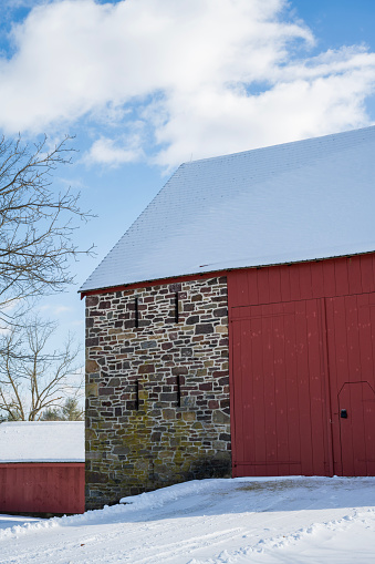 Farmhouse in Winter, Pennsylvania, USA