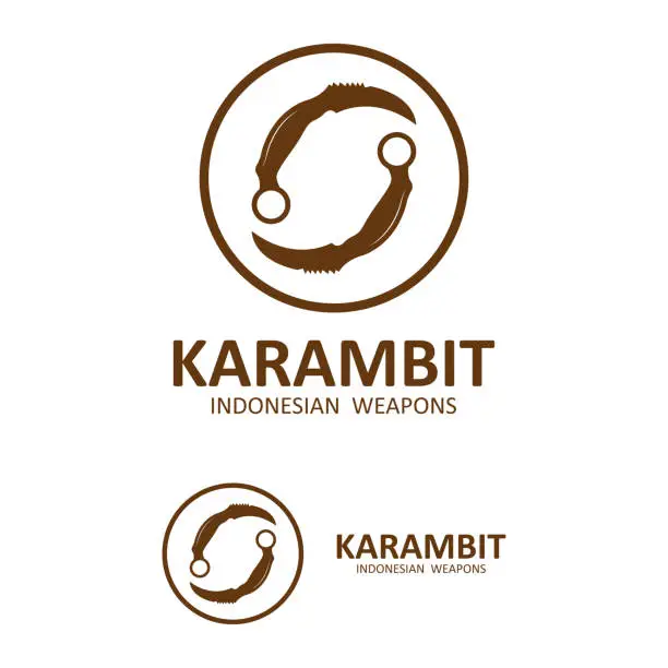 Vector illustration of karambit knife vector symbol, Indonesian traditional weapons