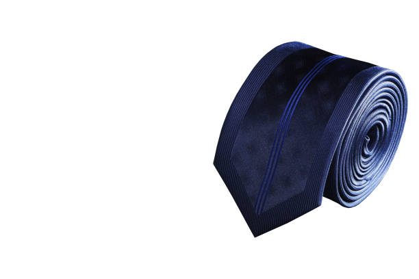 istock A single necktie rolled isolated on white background close-up view 2049490465