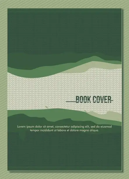 Vector illustration of creative cover book with japenes style pattern and gradient green theme