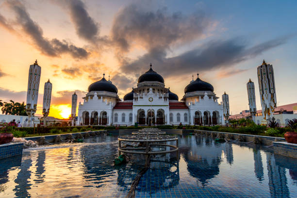 istock sunset at the Baiturrahman Grand Mosque, Aceh 2049545758