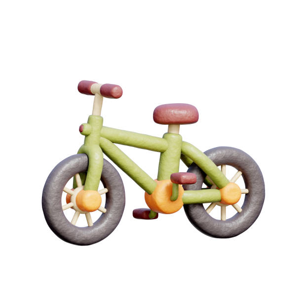 3D Bicycle, Camping elements, Travel hiking adventure.