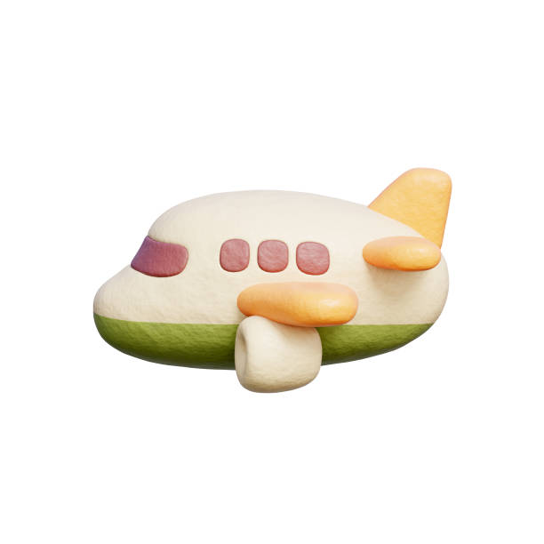 3D Airplane, Travel tourism elements, Holiday Vacation.