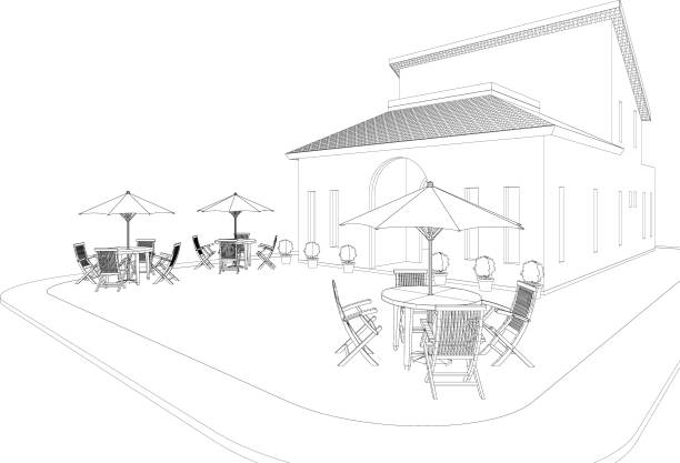 3D illustration of coffee shop