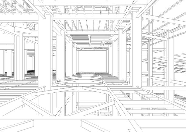 3D illustration of building structure