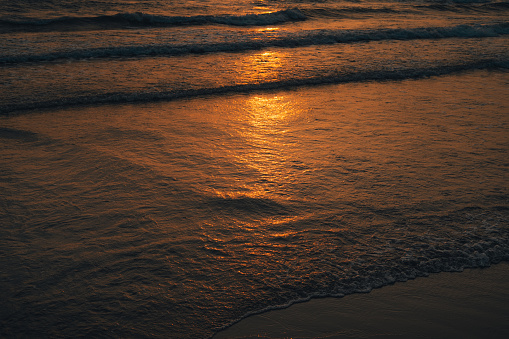 Sunset on a tropical beach golden hour